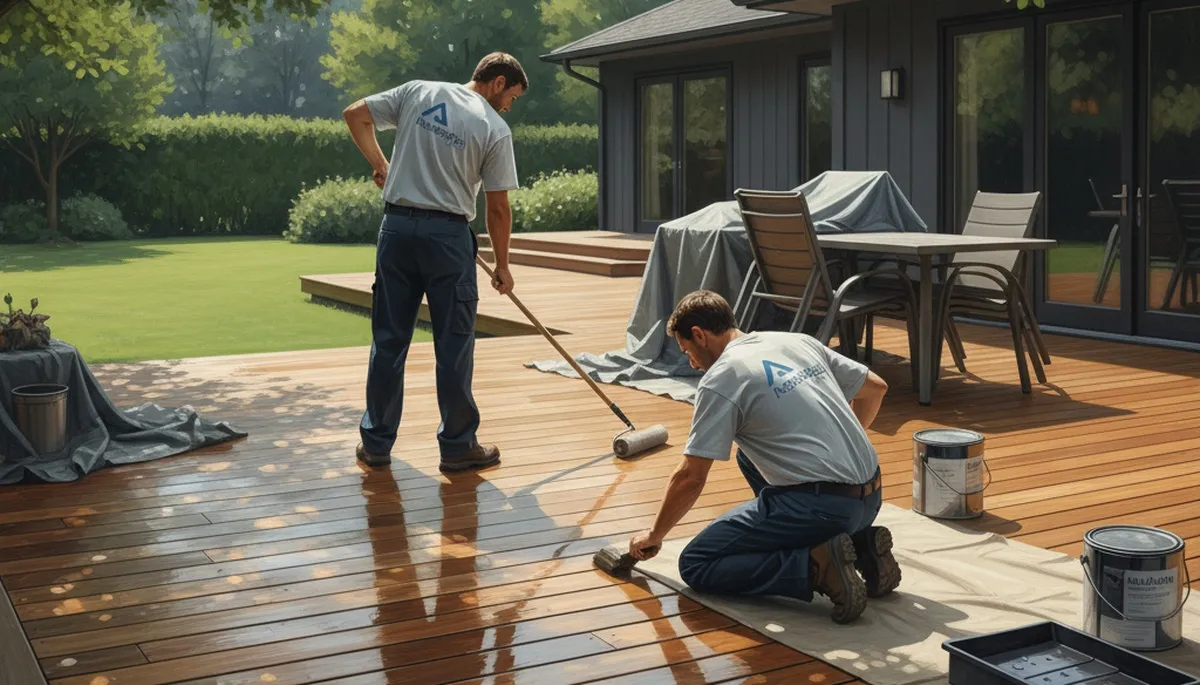 Deck sealing service in Cherry Hill, NJ protecting wood decks from weather damage