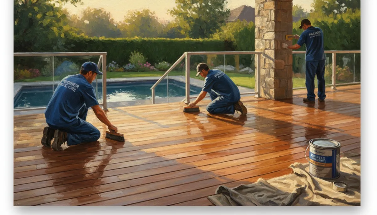 Deck sealing service in Cherry Hill, NJ protecting wood decks from weather damage