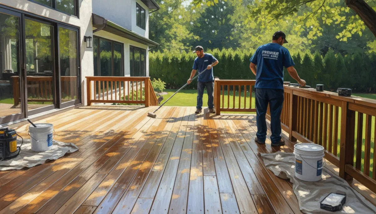 Deck sealing service in Cherry Hill, NJ for wood deck protection from weather damage