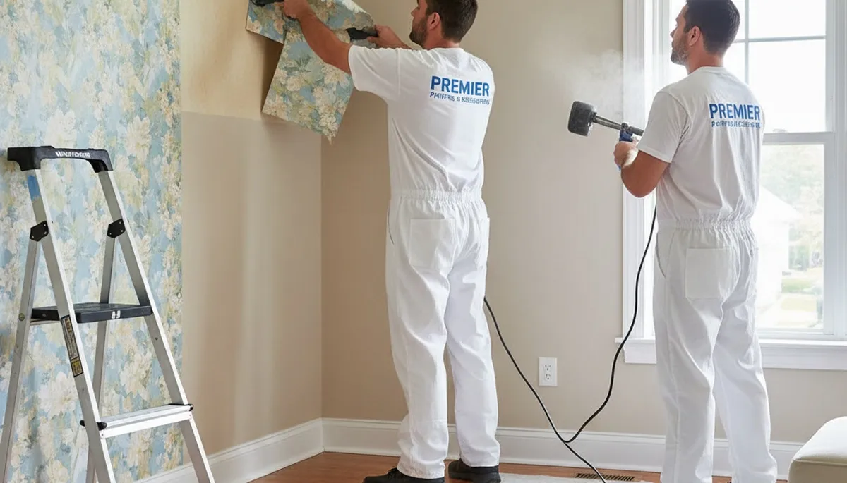 Cherry Hill, NJ wallpaper removal by professional painters prepping walls for a smooth paint finish